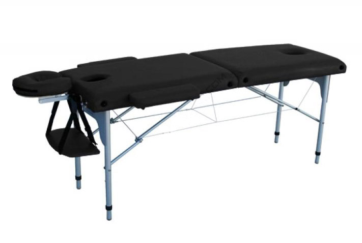 Camilla plegable de madera de 180x 60cm con doble agujero facial