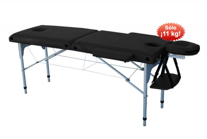 Camilla plegable de madera de 180x 60cm con doble agujero facial