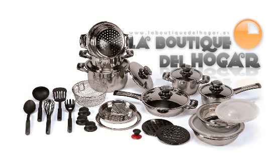 Batería de Cocina 30 piezas acero inoxidable
