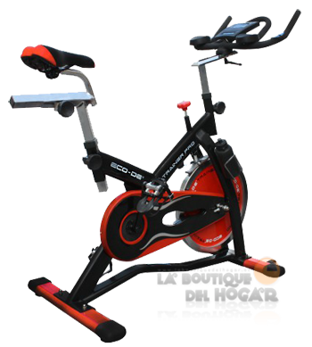 Bicicleta Spinning Trainer Pro con volante de inercia, terminación cromada y pantalla LCD