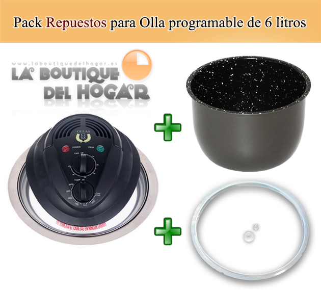 Tapa de Convección halógena 6L + Cubeta de Acero Inoxidable + 3 Aros silicona