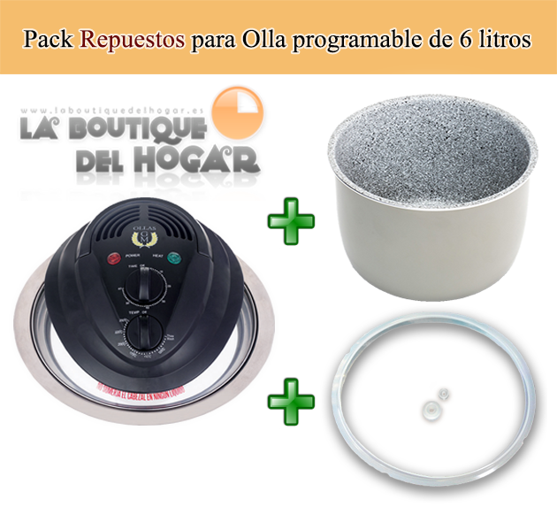 Tapa de Convección halógena 6L + Cubeta de Acero Inoxidable + 3 Aros silicona