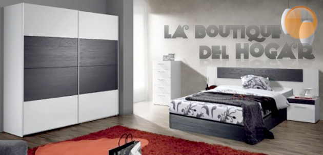 Dormitorio de matrimonio Serenity - Conjunto Cabezal + 2 mesitas