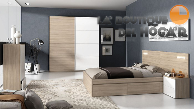 Cama de matrimonio 150x190 cm con 4 cajones Modelo Kendra