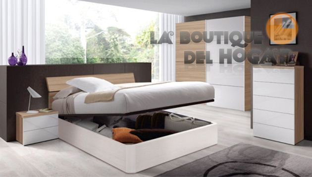 Cama de matrimonio 150x190 cm con 4 cajones Modelo Kendra
