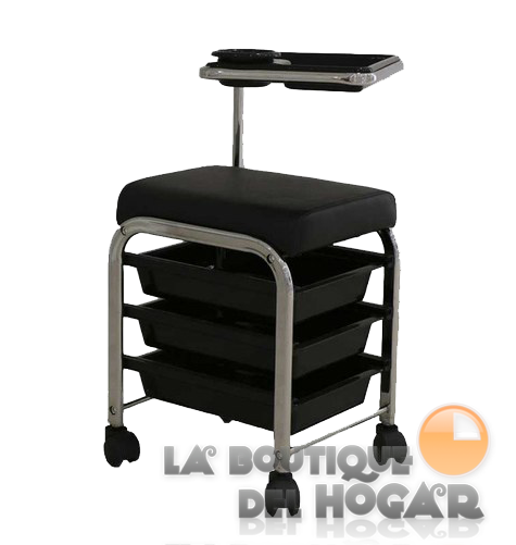 Taburete Carrito de manicura con 3 cajones de almacenamiento Brevis Modelo WK-M005