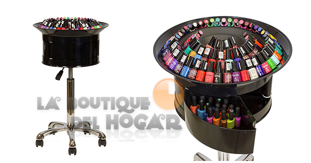 Carrito Mostrador de Manicura y Pedicura Modelo Adela color Negro