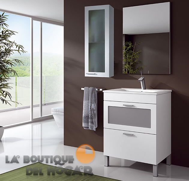 Columna de Baño suspendida con 1 puerta con cristal Modelo AKM