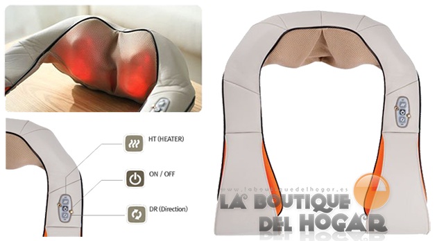 Masajeador Cervical Multiusos Shiatsu 3D con Calor Infrarrojo