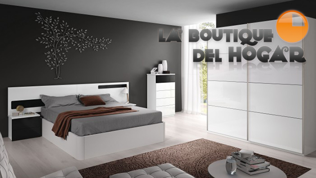 Dormitorio de matrimonio Arya - Conjunto Cabezal + 2 mesitas