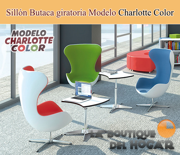 Sillón Butaca de Espera giratoria con reposabrazos Modelo Charlotte en color