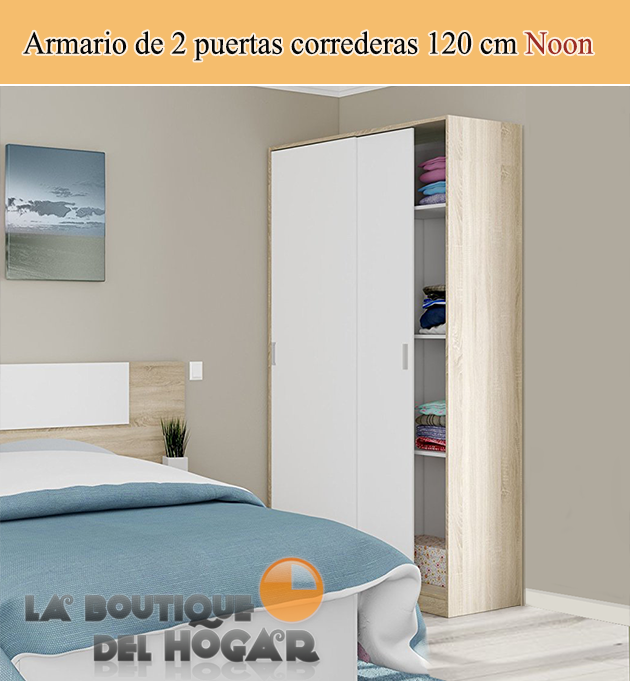Armario de 2 puertas correderas 120 cm Modelo Noon