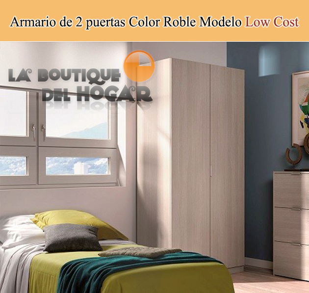 Armario de 2 puertas Modelo Low Cost - Color Roble