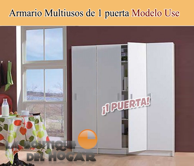 Armario Multiusos de 1 puerta Modelo Use - Color Blanco