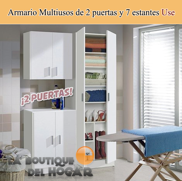 Armario Multiusos de 2 puertas Modelo Use - Color Blanco