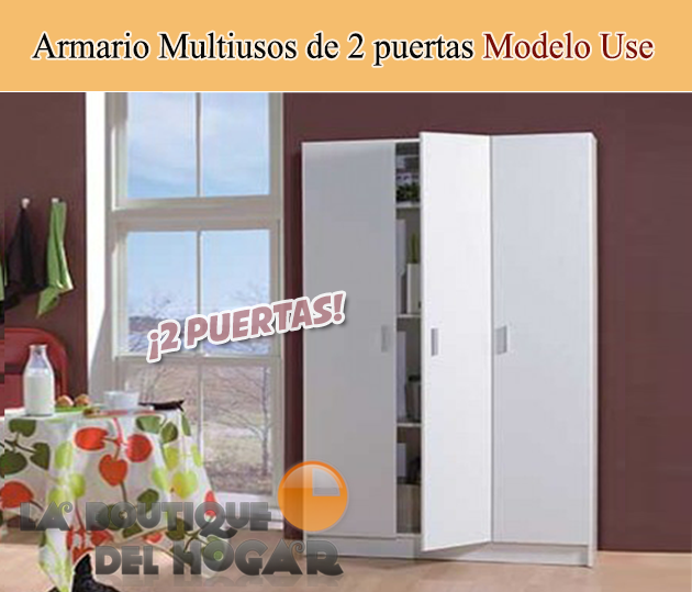 Armario Multiusos de 2 puertas Modelo Use - Color Blanco