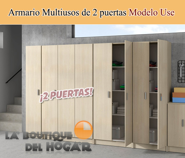 Armario Multiusos de 2 puertas Modelo Use - Color Roble