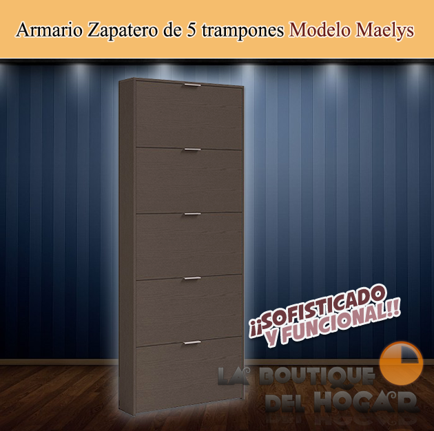 Zapatero de 5 trampones Modelo Maelys - Color Café