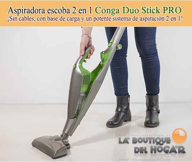 Aspiradora escoba barredora 2 en 1 con filtro HEPA