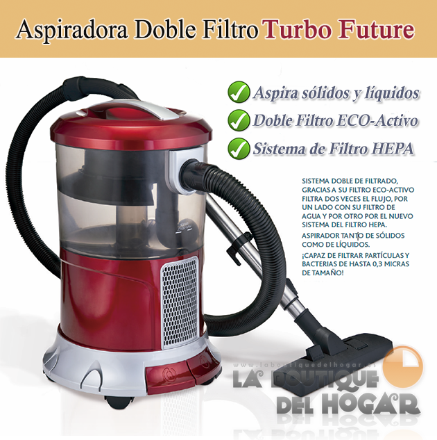 Aspiradora para sólidos y líquidos Turbo Future con doble filtro Agua / HEPA