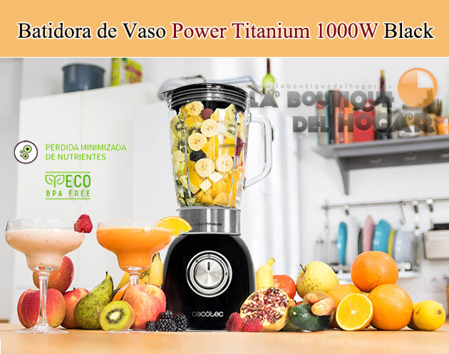 Batidora de Vaso Power Titanium 1000W Black