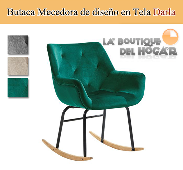 Butaca Mecedora de diseño en Tela Modelo Darla