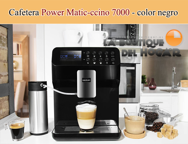 Cafetera Cecotec Power Matic-ccino 7000 de 19 Bares con depósito de leche