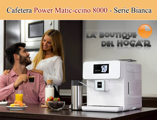 Cafetera Cecotec Power Matic-ccino 8000 de 19 Bares con depósito de leche - Serie Bianca