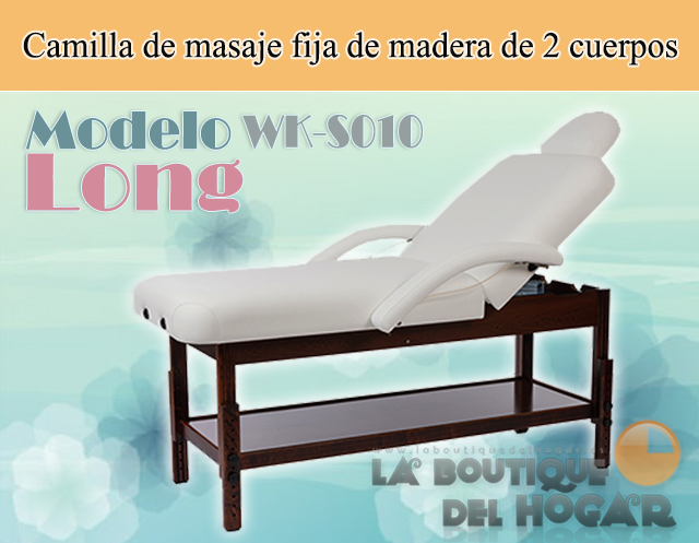 Camilla de masaje fija de 2 cuerpos de madera Long Modelo WK-S010