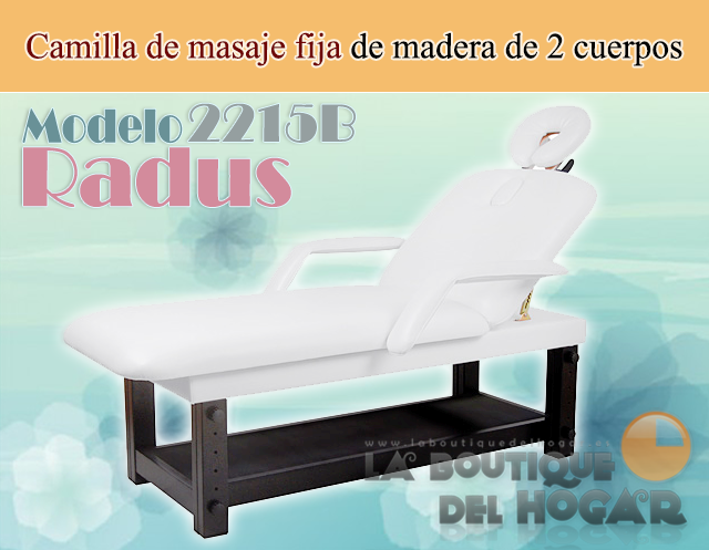 Camilla de masaje fija de 2 cuerpos de madera Radus Modelo 2215B