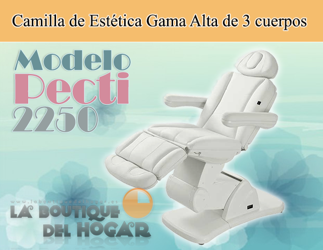 Camilla de Estética Gama Alta de 3 cuerpos con agujero facial Modelo Pecti 2250