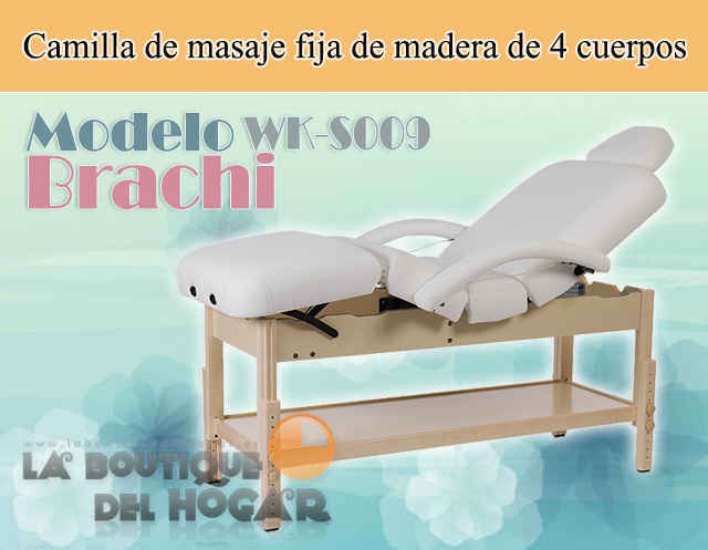 Camilla de masaje fija de 4 cuerpos de madera Brachi Modelo WK-S009