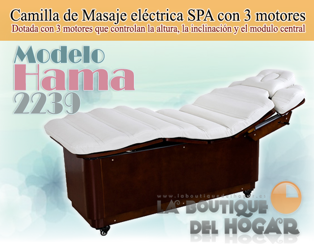 Camilla de Masaje eléctrica SPA con 3 motores y agujero facial Modelo Hama 2239