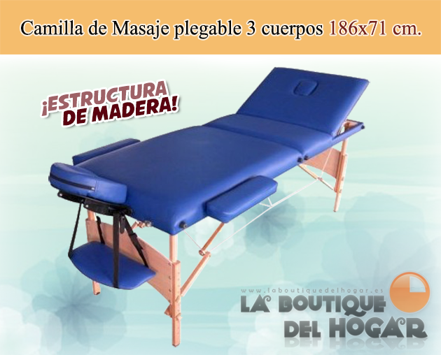 Camilla plegable de madera de 186x71 cm con agujero facial