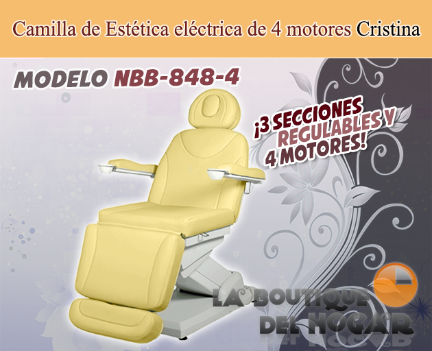 Camilla de Estética Gama Alta de 4 motores con agujero facial Modelo Cristina