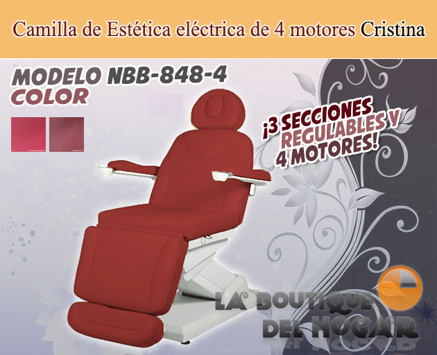 Camilla de Estética Gama Alta de 4 motores con agujero facial Modelo Cristina