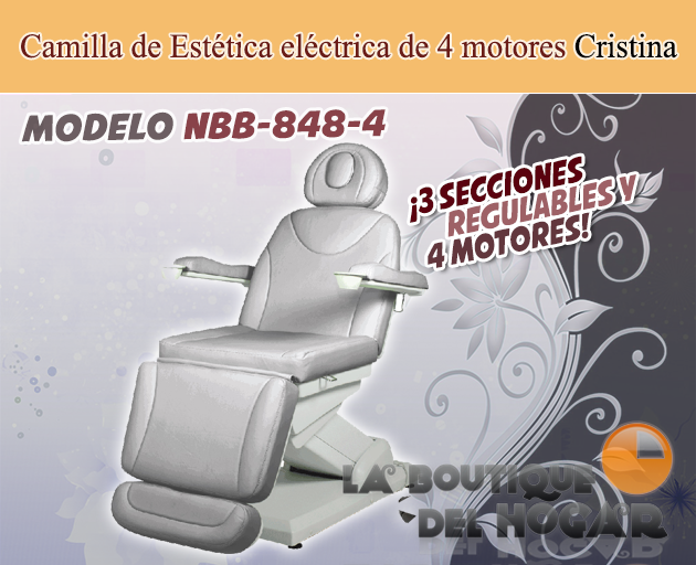 Camilla de Estética Gama Alta de 4 motores con agujero facial Modelo Cristina