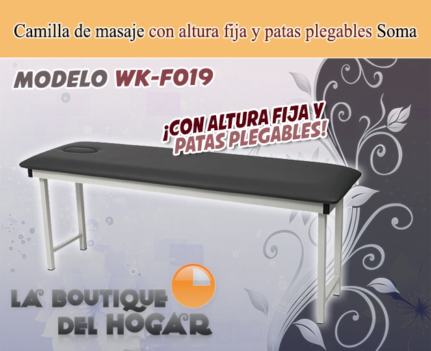 Camilla de masaje de altura fija y patas plegables Soma