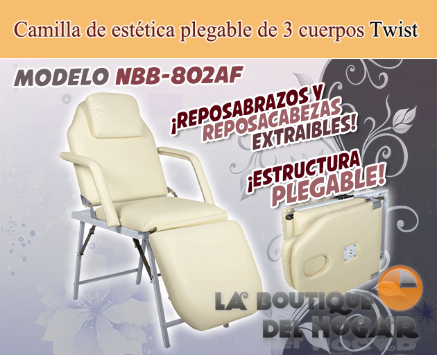 Camilla de estética plegable de tres cuerpos Modelo Twist
