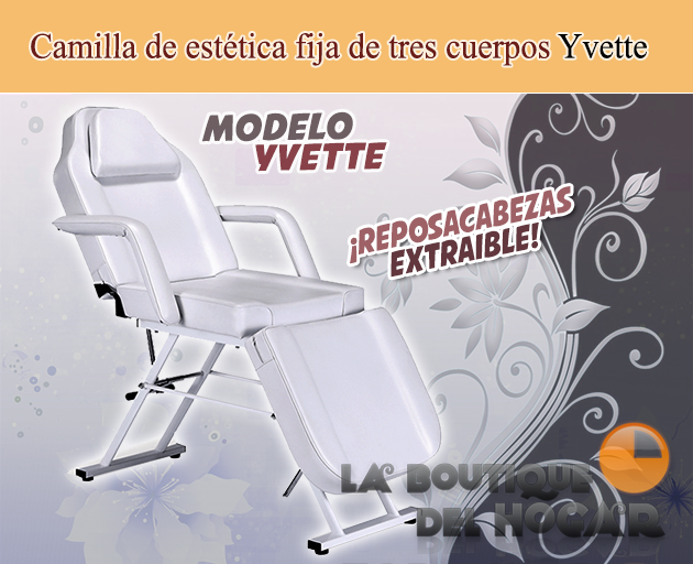 Camilla de estética fija de tres cuerpos Modelo Yvette