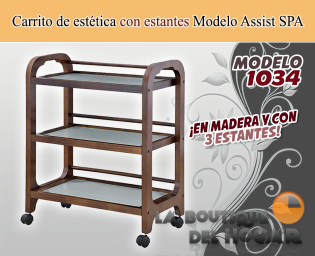 Carrito auxiliar de estética con 4 estantes Mobile Modelo 1031