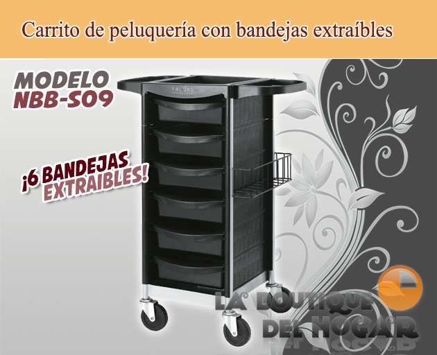 Carrito de peluquería con bandejas extraíbles Modelo NBB-S09