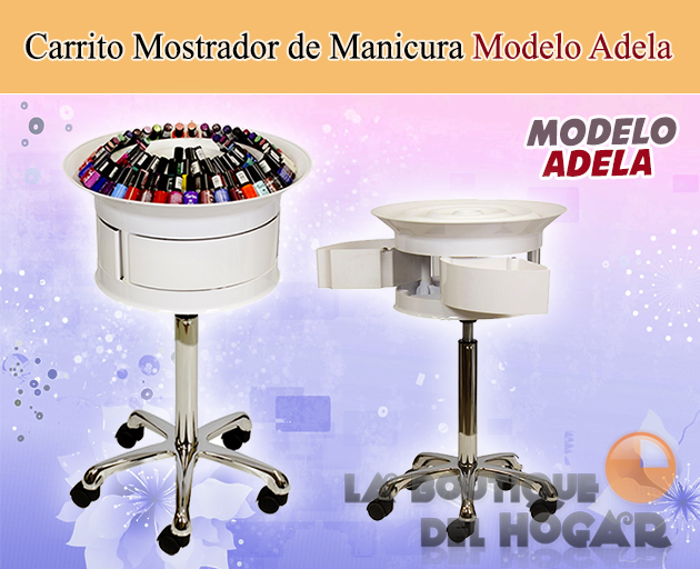 Carrito Mostrador de Manicura y Pedicura Modelo Adela color Blanco