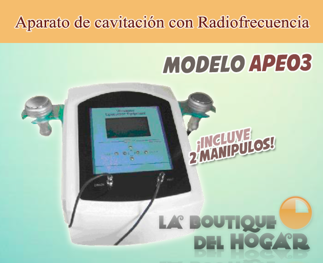Aparato de cavitación con Radiofrecuencia Modelo APE03