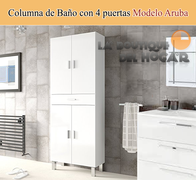 Columna de Baño con 4 puertas y 1 cajón Modelo Aruba