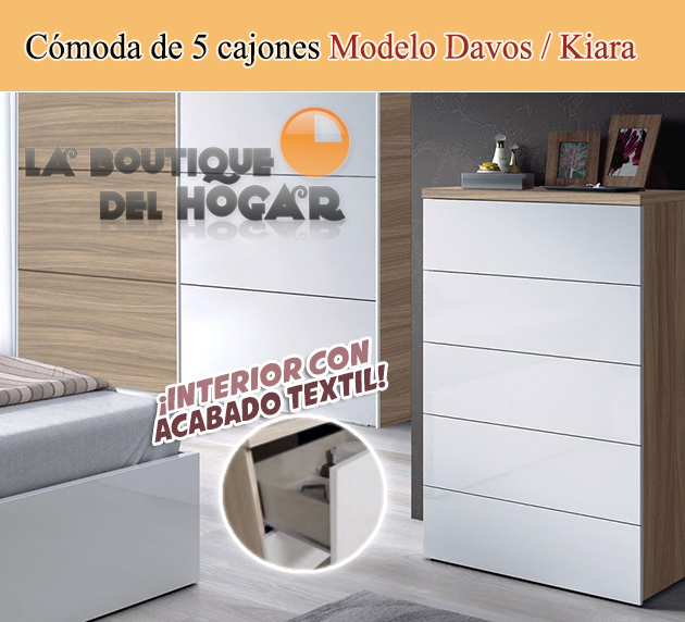 Cómoda de 5 cajones Modelo Davos / Kiara