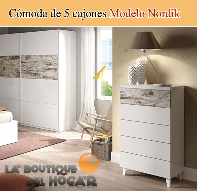 Cómoda de 5 cajones Modelo Nordik