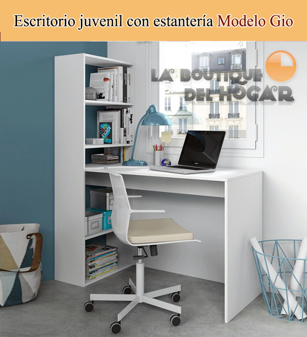 Escritorio juvenil con estantería Modelo Gio