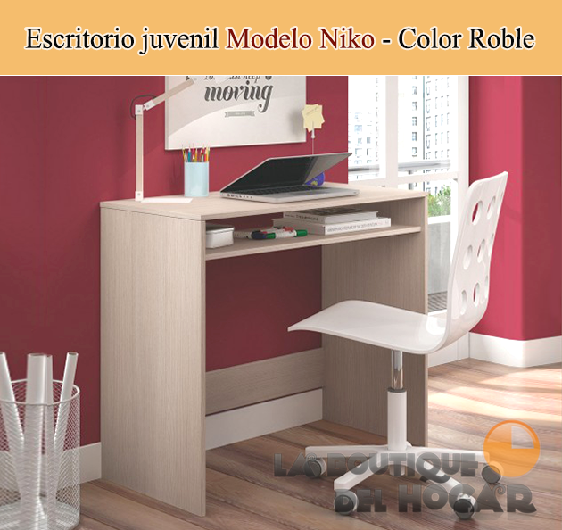 Escritorio juvenil Modelo Niko - Color Roble