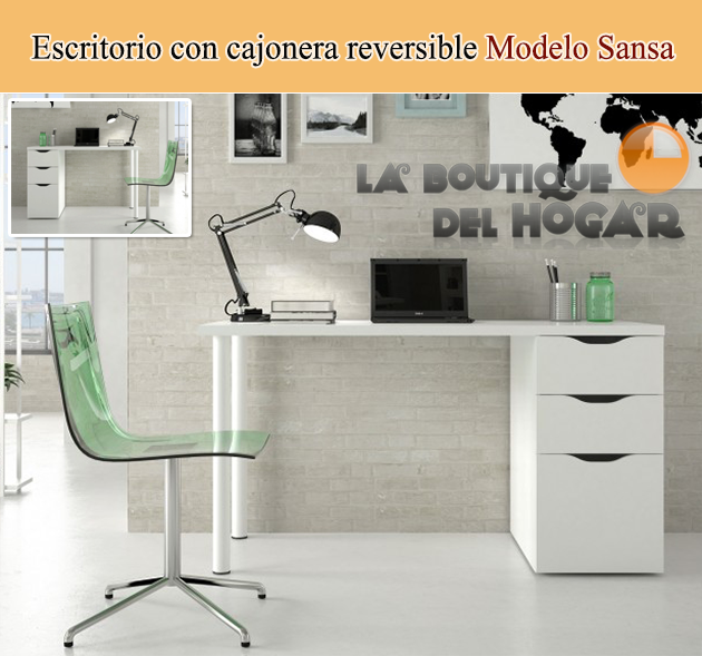 Escritorio reversible Modelo Sansa - Color Blanco